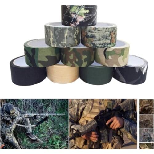 5M/10M Multi-functional Camo Tape Self-adhesive Camouflage Hunting Paintball Airsoft Rifle Waterproof Non-Slip Stealth Tape