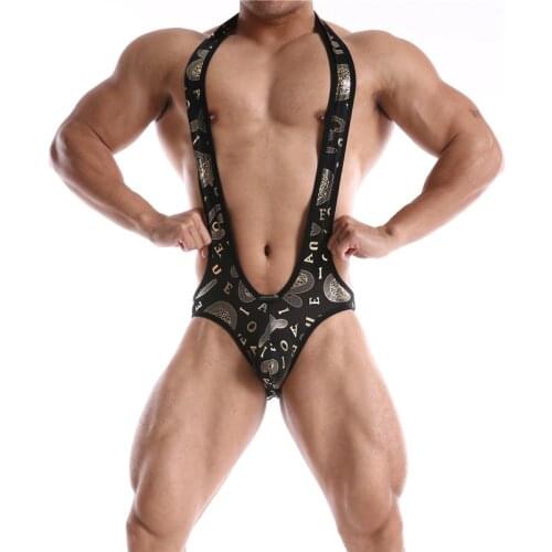 Fashion Men Undershirt Underwear Sexy Wrestling Suit Men Bodysuits Mens Jumpsuit Suspender Teddies Underwear One-Piece Bodysuit
