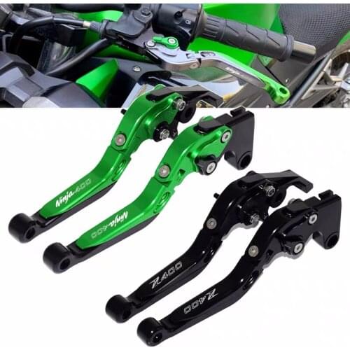 Motorcycle Accessories CNC Adjustable Foldable Extendable Scooter brake Clutch lever handle for KAWASAKI ninja 400 z400