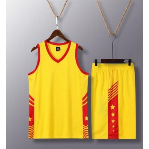 Men basketball jersey set pocket college team basketball training suit breathable basketball jersey set uniform customized