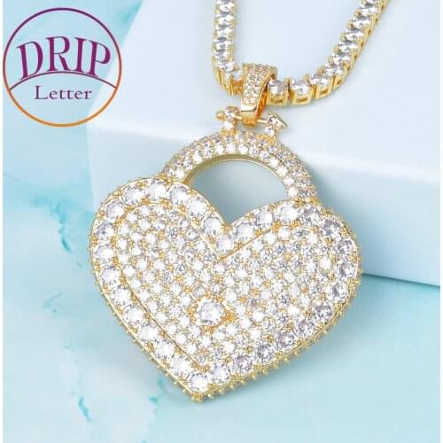 Big Heart Pendant Necklace Mens Hip Hop Rock Jewelry