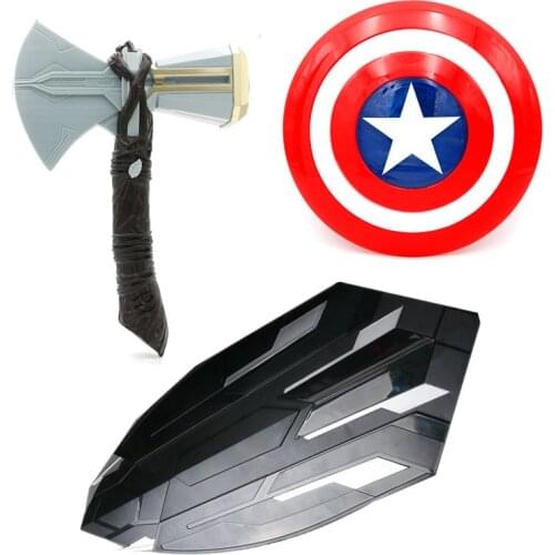 LED Marvel Avengers Toys Set Light Captain America Shield Thor Hammer Mask Action Figures Model Toys Cosplay Festival Gift