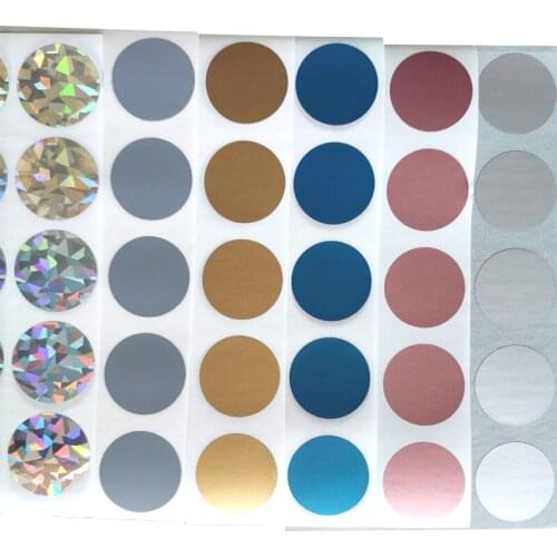 1500pcs/lot Lovely Round Scratch coating Golden silver blue DIY Stickers Scrapbooking for Handmade Products Gift seal sticker