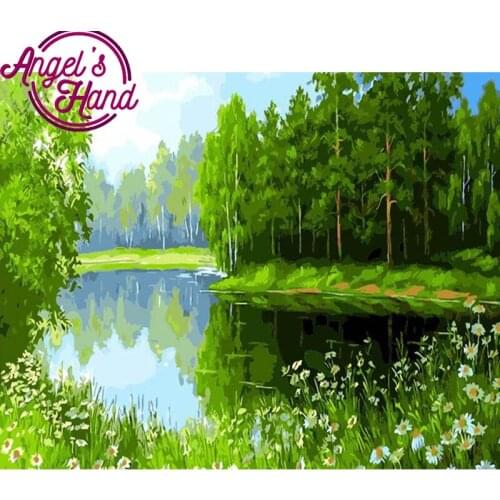 Landscape diamond embroidery lake tree forest DIY Diamond Painting Cross Stitch kits Diamond Mosaic bead pattern puzzle pictures