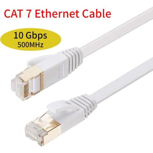 CAT 6/Cat 7 Flat Ethernet Cable RJ45 Gigabit 10Gpbs Lan Cable Networking Ethernet Patch Cord for Computer Router Laptop 1M/2M