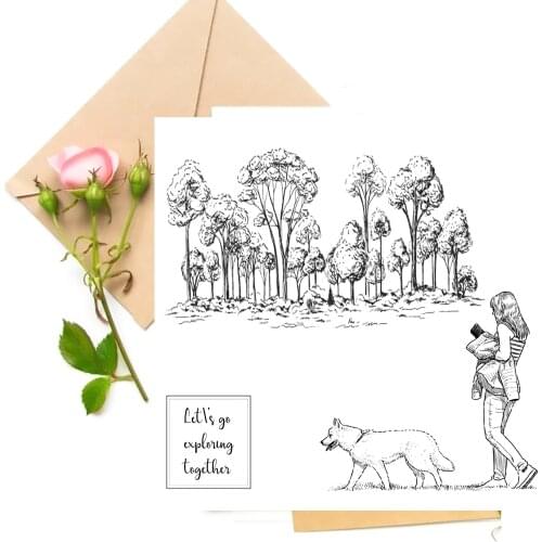 Girl / Dog / Tree Clear Stamps For DIY Scrapbooking Card Making Stamps Fun Decoration Supplies