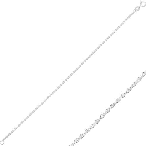 Silverlina Silver 30 Micron Rope Chain Bracelet