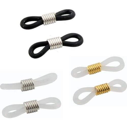 500pcs silicone Clear Tone Ends for Eyeglasses Chain Holder Hooks for eyewear cord 21 x 4 mm