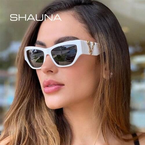 SHAUNA Fashion Women Cat Eye Sunglasses Brand Designer Retro Blue Eyeglasses Men Gradient Sun Glasses Shades UV400