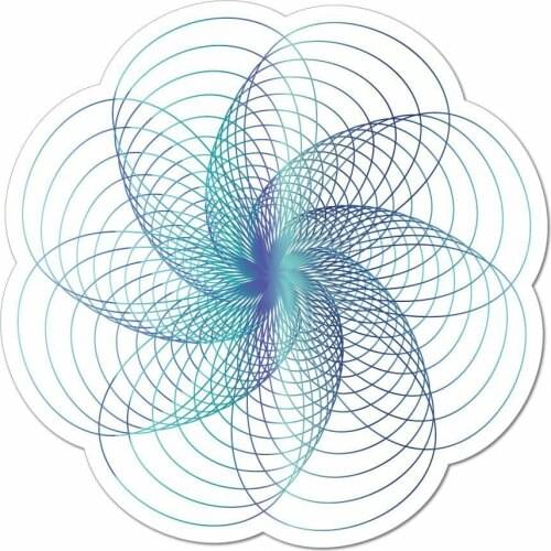 Spiral Pattern Henna Mandala Symbol Flower Blue Car Sticker Vinyl Accessories Decorative Car Accessories