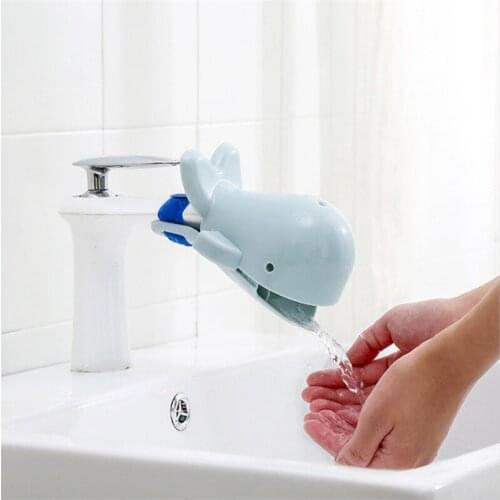 Dolphin Shape Splash Faucet Extender Child Baby Hand Extension Extender Cartoon Long Guide Sink Kitchen Bathroom Faucet Extender