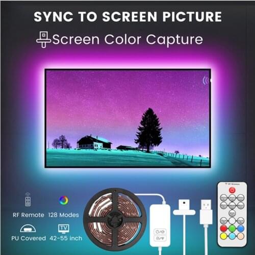 Smart Ambient Light LED TV Backlights Screen Color Capture LED Strip Light for TV 45-56" Alexa&Google Monitor Decor Lighting