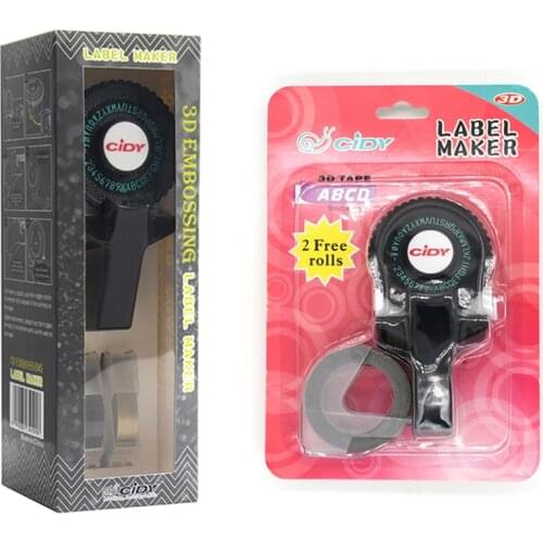 Black Cidy C101 Manual Label Makers for 9mm 3D Embossing Plastic Tapes Mini Handhold Typewriter Replacement of Motex E101