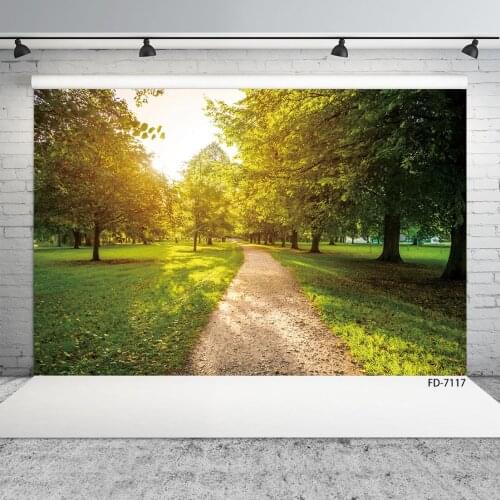 Bright Sun Grassy Field Trees Photography Backgrounds Vinyl Backdrops for Children Baby Portrait Doll Pet Photocall Photo Studio