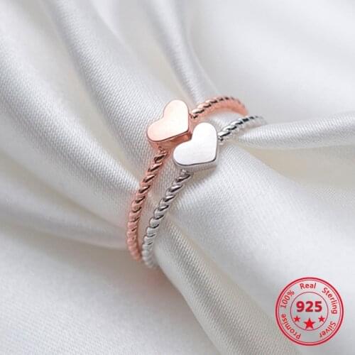 S925 Sterling Silver Ring Personality Simple Fashion Love Ladies Ring