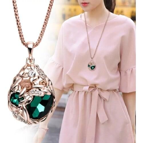 Simple geometric pendant Necklaces winter Necklaces Long Sweater Chain Jewelry choker for Women Chocker collier femme Collar