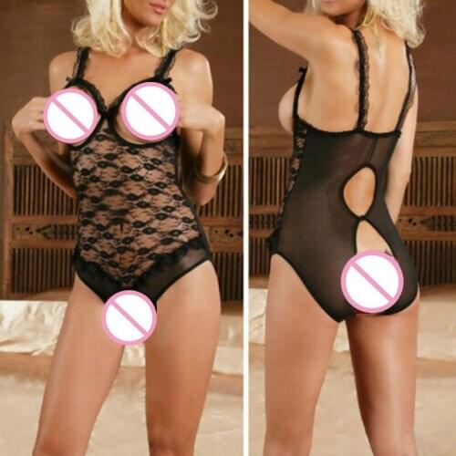 Womens Sexy Lingerie Erotic Underwear Open Crotch Backless Perspective Teddies Bodysuit Babydoll Lenceria Erotica Mujer Sexi