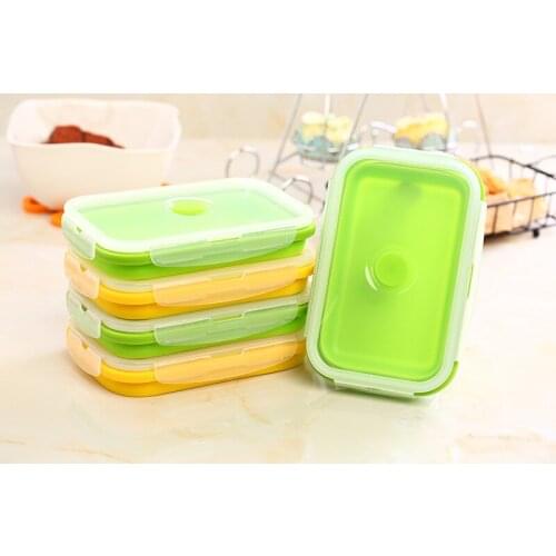 1PC Portable Silicone Collapsible Lunch Folding Picnic Food Storage Boxes Container Bowl Eco-Friendly Storage Lunch Box LB 334