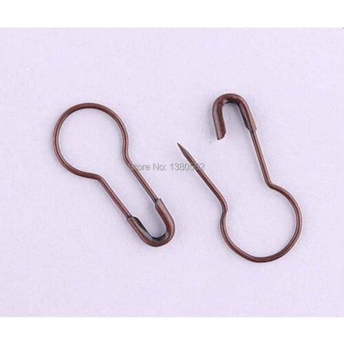 100pcs/lot gourd shape metal bronze and copper color safety pin for Garment label pins 10*24mm