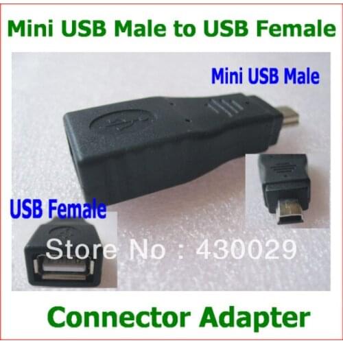 100pcs Mini USB Male to USB Female Connector Adapter Mini USB to USB 2.0 Extension Adapter Converter Free Shipping Wholesale