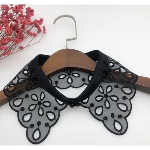 2021 Korean Women Shirt Detachable Collars Lace Hollow Shirt False Collar Shirts Sweater Girls Dress Fake Collar Decorative