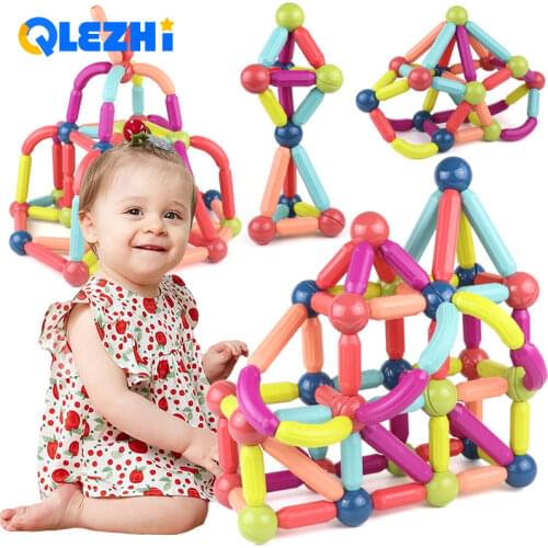 25-128Pcs Big Size Magnetic Stick Building Blocks game magnets children Set Kids Magnets for children Magnetic Toy Bricks