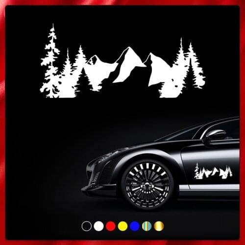 40521# Die-Cut Vinyl Decal Forest and Mountain Car Sticker Waterproof Auto Decors on Car Body Bumper Rear Window