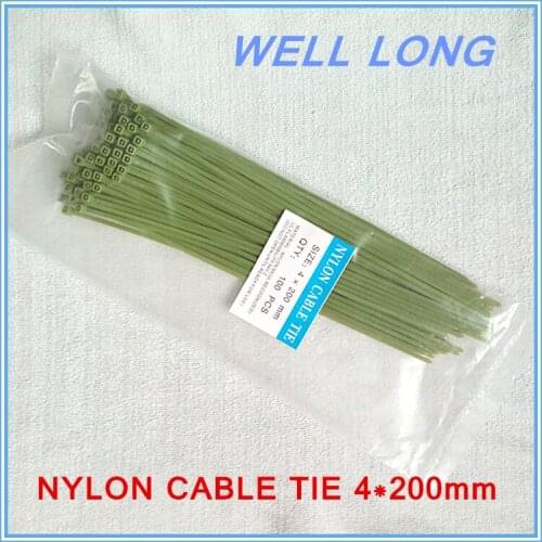 500pcs/lot 4*200mm 4# Self-Locking Nylon Wire Cable Zip Ties, Cable Ties