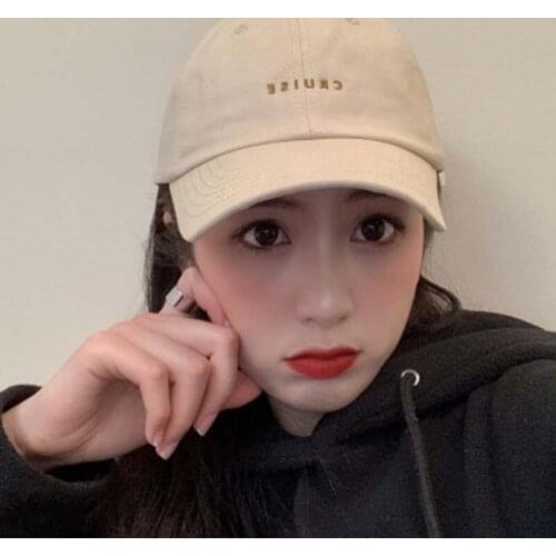 Alphabet solid color cap womens soft top baseball cap tide version outdoor leisure wild face small hat H10