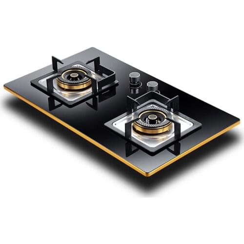Household Embedded Gas Stove Double Stove Kitchen Cooktop Large Firepower Energy-saving Desktop Tempered Glass Cooker
