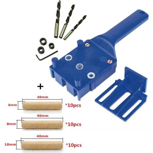 Woodworking Locator Dowel Jig 6 8 10mm Drill Bits Wood Drilling Doweling Hole Saw Tools Handheld Drill Guide Carpentry Tool
