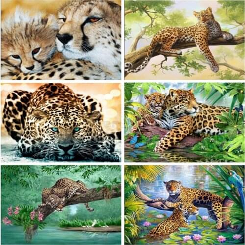 EverShine Diamond Painting Cross Stitch Leopard Rhinestones Art Diamond Embroidery Sale Animals Hobby Gift Wall Decoration