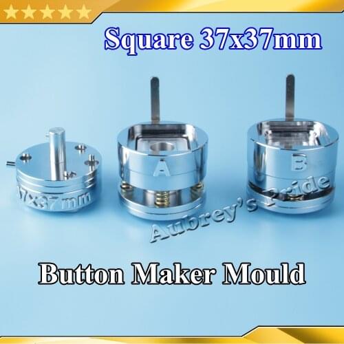 Square 37x37mm Interchangeable Die Mould for New Pro Badge Machine Button Maker both Fit N3&N4 Button Machine