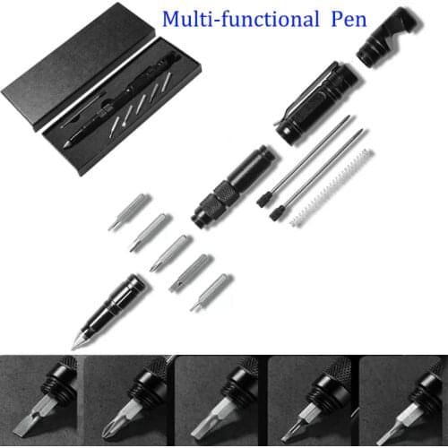 Military Tactical Pen Self Defense Tool Emergency Glass Breaker Multifunctional Tools Made of Tungsten Steel and Aluminum Alloy