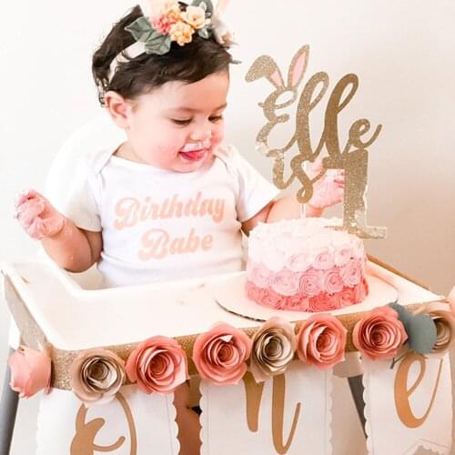 Custom any name age Some bunny Is One First birthday Bunny cake topper, some bunny is one party decoration big cake centerpiece