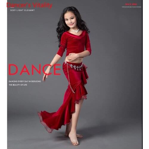 Professional Sexy Girls red Modal Belly Dance Kids For Girl dress Girls Skirt Children Cha Cha Lombard Dance Skirt