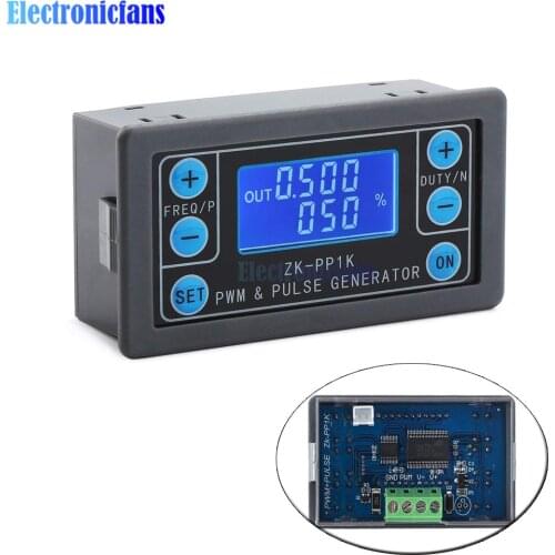 PWM Signal Generator 1-Channel LCD Digital Pulse Frequency Duty Cycle Adjustable Square Wave Signal Function Generator Module
