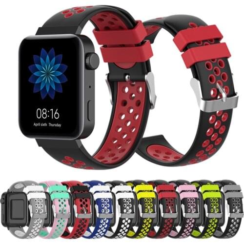 Watch Band For Xiaomi Mi Watch 2019 New Smart Watchbands Two-tone Colors Silicone Wrist Strap For Mi Watch Replacement Bracelet