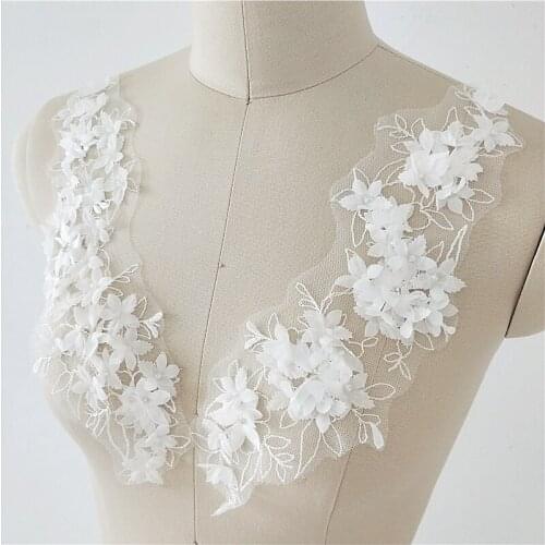 DIY wedding dress veil decorative cloth stickers three-dimensional bead petal flower stickers
