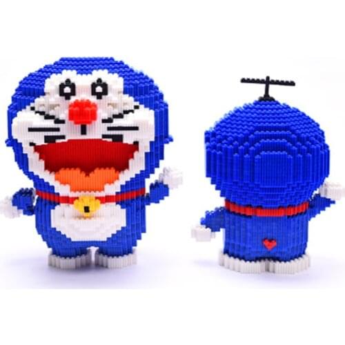 Color Mosaic series, web celebrity Doraemon medium-sized particles diy toys,cartoon assembly, childrens educational gifts