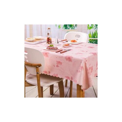 Luxury waterproof anti-hot oil table cloth Jacquard printed flower tablecloth pattern checked Rectangular Round table cloth