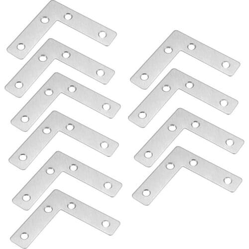 10 L-Shaped Stainless Steel Angle Bracket Repair Bracket Angle Steel Reinforced Steel Plate Bracket Furniture