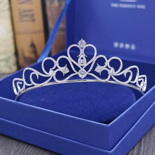 Top Quality European Style Fashion Jewelry Cubic Zirconia Tiaras Bride Crown Wedding Hair Accessories Factory Direct H-018