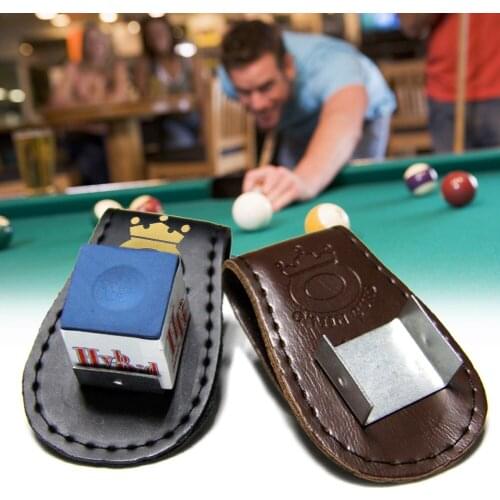 High Quality Pool Billiards Snooker Accessories Leather Magnetic Belt Clip Chalk Holder Accessory Random Color Ingenious