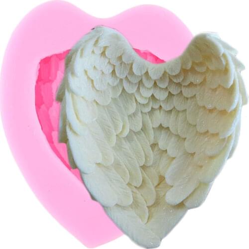 Angel Wings Shape Silicone Mold Chocolate Molds Fondant Cake Decorating Tools Baby Party Cupcake Topper Resin Candy Clay Moulds