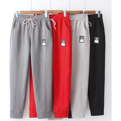 2021 New Track Cargo Pants for Jogger Women High Elastic Waist Woman Sweat Trousers Casual Loose Black Gray Red Pant Clothes