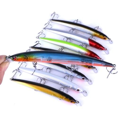 1PCS Floating Minnow Bass Pike Hard Fishing Lure With 3 Hooks Minnow Fishing Bait 13.3cm 13.4g