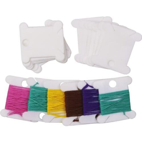 100pcs Embroidery thread stand Dental floss crafts Bobbin cross stitch storage rack Plastic sewing thread board threader
