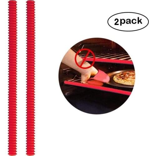 2PCS Silicone Oven Rack Guards Interlocking Oven Shelf Edge Guards Threaded Heat Resistant Rack Shield
