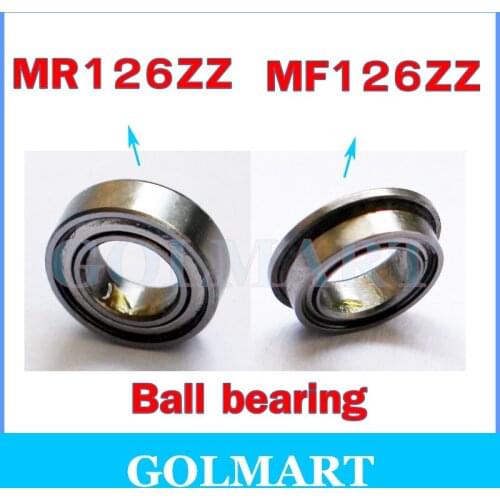 20pcs/lot 6*12*4mm 6x12x4mm MR126ZZ MF126ZZ MR126-2Z metal shielded skate bearing steel radial deep groove flange ball bearing